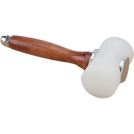 Marteau à sculpter le cuir en nylon, outil artisanal pour l'artisanat du cuir, manche silencieux à double tête en alliage d'aluminium et de bois. (1/5)