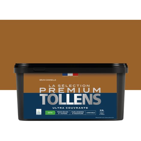 Tollens - Peinture intérieure couleurs - La Sélection Premium Satin - Ultra Couvrante - Brun Cannelle 2,5 L - 30m²
