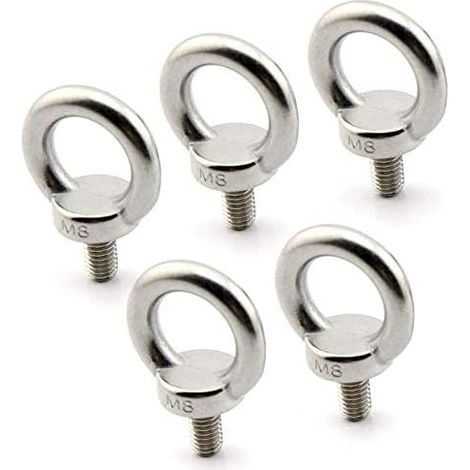Anneau De Levage - Boulon À Œil M8 - Acier Inoxydable 304 - Pour Levage Mécanique Et Industriel - 5 Pièces