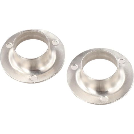 Set of 2 stainless steel 25mm wardrobe rail brackets – Heavy-duty support sockets for wardrobe, wall or ceiling mounting, rust-resistant flange brackets (1/5)