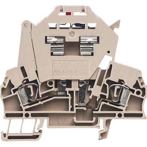 Bloc de jonction rail DIN à fusible Weidmuller ZSI, 2.5mm², Cage à ressort, Beige ( Prix pour 1 )