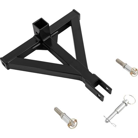 Enganche para remolque, construcción de hierro resistente, estabilidad mejorada, negro. (1/2)