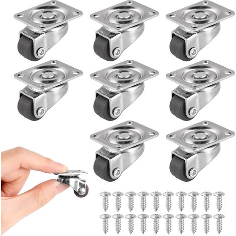 Roulettes pour Meubles, 8 Petites Roulettes Pivotantes A 360 Roulette Pivotante pour Chariots de Meubles Mini Boite de Rangement (1/5)