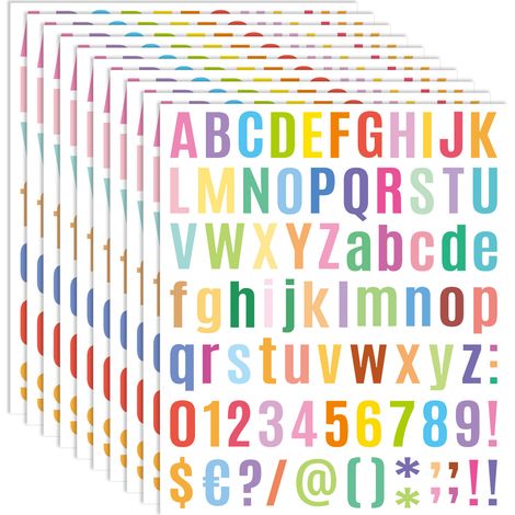 Autocollants Lettres - Vinyle Adhésif - 10 Feuilles 22,9 x 19,3 cm - Chiffres Symboles Ponctuation - Décoration DIY Scrapbooking (1/5)
