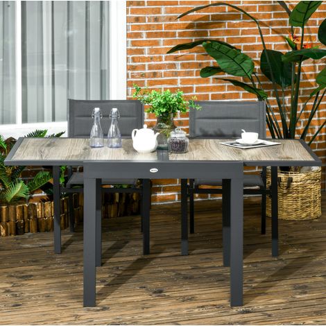 tavolo pranzo 160x80 allungabile alluminio beige OKMYHOME (1/3)