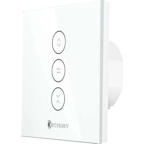 Enowelir Interrupteur Volet Roulant Connecté, Commutateur Intelligent Volet Roulant Stores Connecté, Interrupteur Tactile Peut Éteindre la LED, Timer - 1 Packs (1/4)