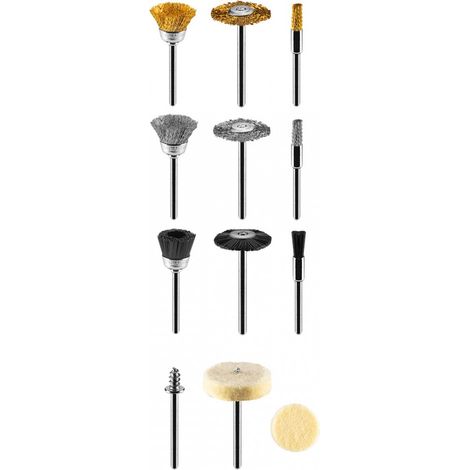 Set accessori mini smerigliatrice 15 pezzi spazzole feltri graphite 55h078 (1/5)