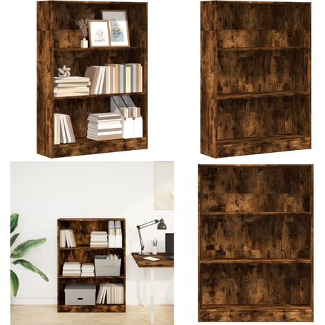 vidaXL Bücherregal Räuchereiche 80x24x109 cm Holzwerkstoff (1/5)