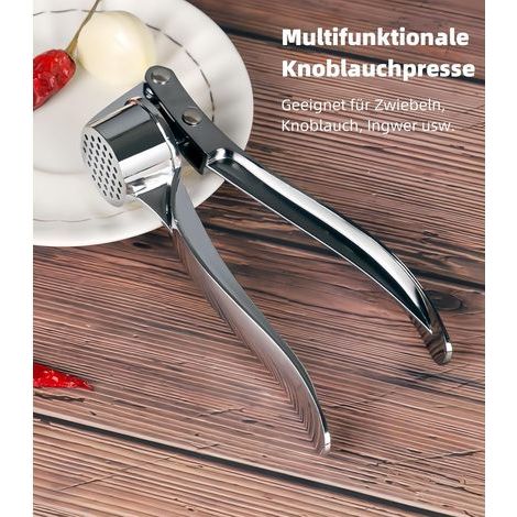 Presse-ail - Hachoir à ail et moulin à gingembre ergonomique - Presse-ail antirouille pour une extraction de pâte améliorée (1/5)