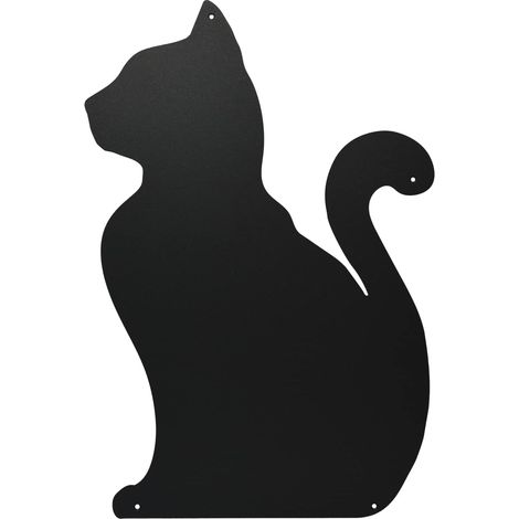 Tableau magnétique de design anthracite - Tableau magnétique métallique magnétique grand format à accrocher au mur - pour acier inscriptible avec craies - En forme de chat 56x38x0,10 cm (1/5)