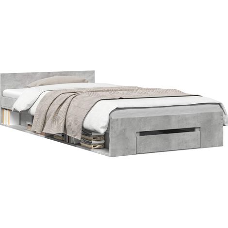 Estructura de cama con almacenamiento Gris Hormigón 80 x 200 cm vidaXL