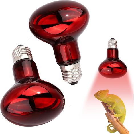 ampoules rouges pour reptiles, lampes chauffantes infrarouges E27 de 100 W et 220 V pour reptiles et animaux, idéales pour terrariums et lézards et tortues. (1/5)
