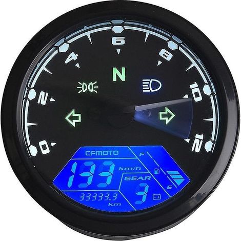 12v Lcd Affichage Numrique Universel Moto Compteur De Vitesse Compteur De Carburant Jauge De Carburant Jauge (1/5)