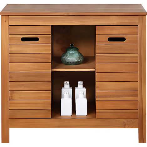 Mobile sotto lavabo 90 cm in Legno d'acacia - PULUKAN