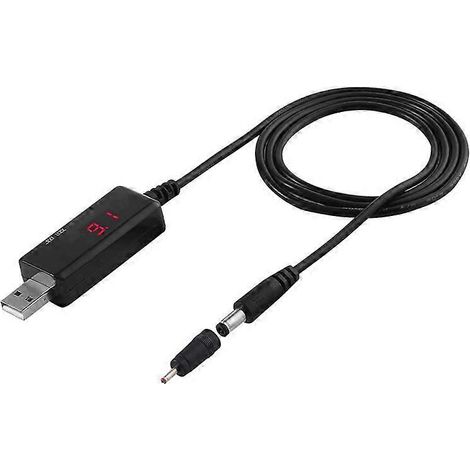 Câble d'alimentation USB DC 5V vers 9V/12V pour adaptateur secteur Wi-Fi Route Charge, convertisseur USB Boost via batterie externe USB (1/4)