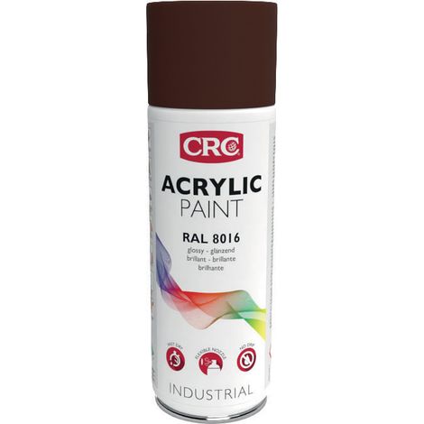 Peinture aérosol CRC ACRYLIC PAINT, Marron RAL 8016 Brillant, 400ml ( Prix pour 1 )