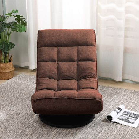 Furniture One Folding Floor Sofa Chair Adjustable Lazy Sofa Sleeper Couch Recliner - Brown (1/3)