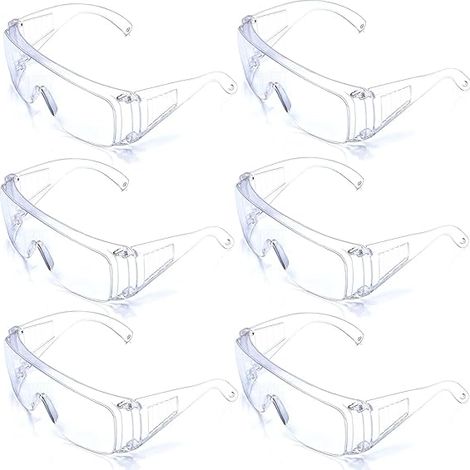 Lot de 6 lunettes de protection, lunettes de sécurité transparentes pour le travail, protection chimique, anti-buée et anti-rayures, pour laboratoire et horticulture. (1/5)