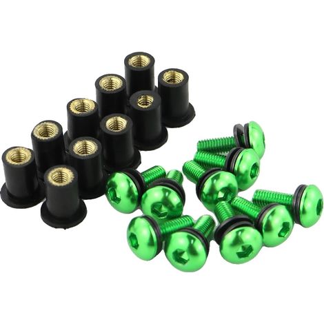 Vite per moto, alluminio anodizzato, compatibilità universale, verde (1/2)