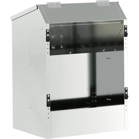 Rabbit Feeder Silver 33.5 x 25.5 x 45.5 cm Galvanised Steel vidaXL