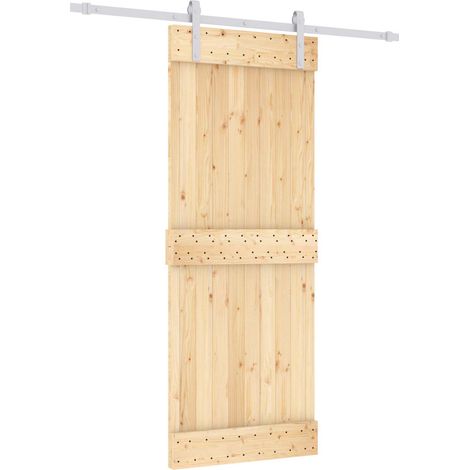 Porte coulissante Naturel et Blanc 80 x 210 cm vidaXL (1/5)