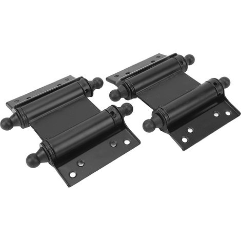 Charnière de porte en acier inoxydable pour porte de café-bar, à fermeture automatique, double ressort, ouverture bidirectionnelle, noire (1/5)