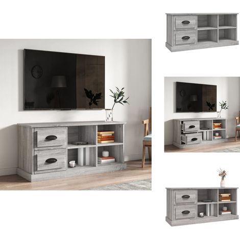 Meuble TV sonoma gris 102x35,5x47,5 cm bois d'ingénierie - Meubles Tv - Meuble Tv Moderne - Meuble Tv Design - Meuble Tv Gris - Meuble Tv Rangement (1/5)