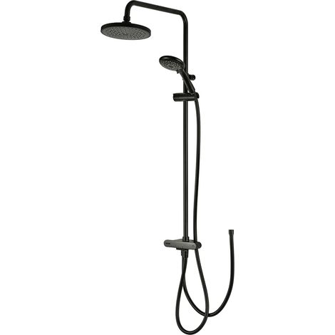 Triton DuoSwitch Diverter Shower Kit Rigid Riser Rainshower Head - Black