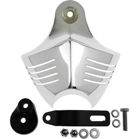 Cache-klaxon, cache-filtre, cache-carburateur pour moto Harley Dyna Softail Sportster Electra Road King Street Glide B (Argent) (1/5)