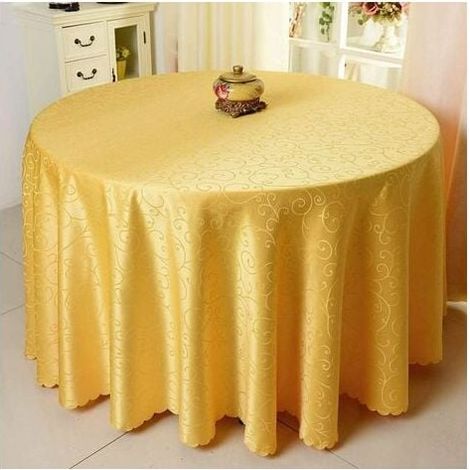 Nappe Ronde - Polyester Imprimé Jacquard - Résistante aux Taches et à l’Huile - Pour Table Cuisine Salle à Manger Extérieur - Diamètre 180 cm