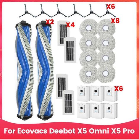 Accessoires pour aspirateurs X5 Omni et X5 Pro : sacs, chiffons de nettoyage, sac de brosse principale et accessoires de rechange. (1/5)