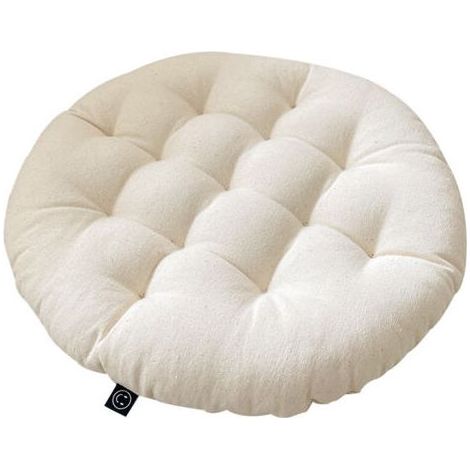 Coussin de chaise blanc - Dimensions : 40 x 40 x 6 cm (1/4)