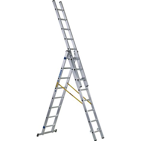 D-Rung Combination Ladder 3-Part 3 x 8 Rungs (1/4)