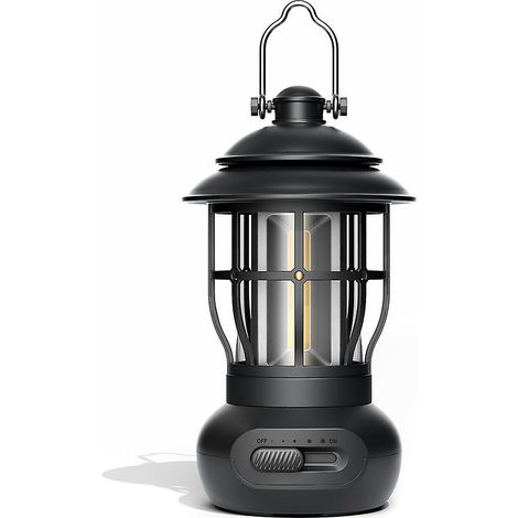 Kabellose Campinglampe, stufenlos dimmbar, Retro-Zeltlampe für den Außenbereich, stimmungsvolle Laterne für Zuhause, tragbar