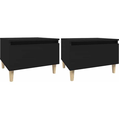 Maison Exclusive - Beistelltische 2 Stk. Schwarz 50x46x35 cm Holz (1/5)