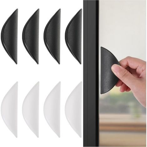 YMYNY 8-teiliges Set selbstklebender Balkontürgriffe für den Außenbereich, Türgriffe, Glastürgriffe, Schiebetürgriffe (4 weiße + 4 schwarze) (1/5)