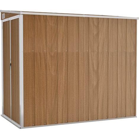 Abri de jardin Stockage extérieur mural Marron 118x194x178 cm Acier galvanisé 46130 (1/5)