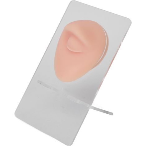Modèle d'œil 3D en silicone pour pratique de perçage, support inclus, couleur peau claire, démonstration bijoux (1/5)