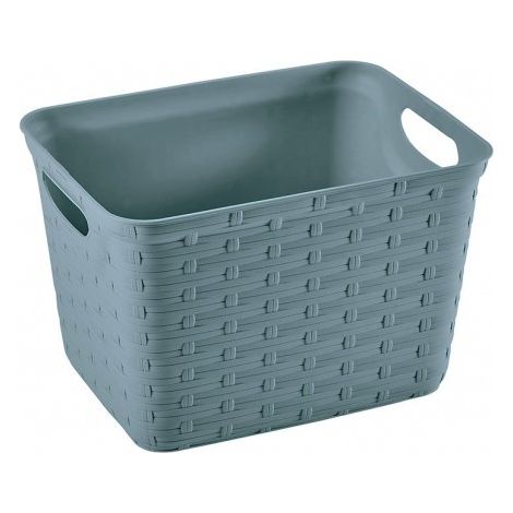 CESTA IMIT. MIMBRE 29X22,5X19CM. AZUL - EHLIS
