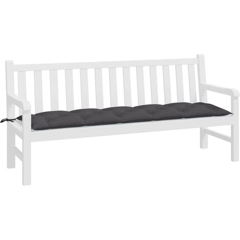 INLIFE Coussin de banc de jardin 180x50x7 cm Tissu Anthracite (1/5)