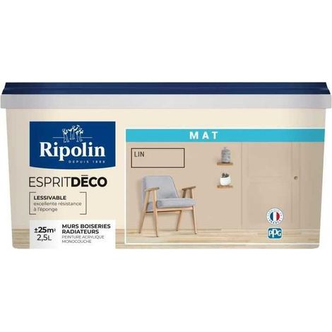 Ripolin Pintura de Pared Lino Mate 2,5L Acabado Mate (1/3)