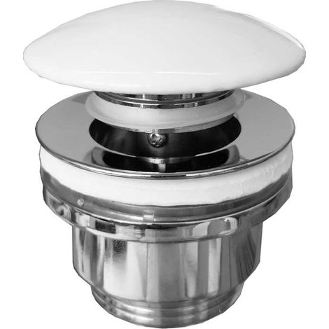 PILETTA CLICK-CLACK CON TAPPO IN CERAMICA BIANCO LUCIDO STP