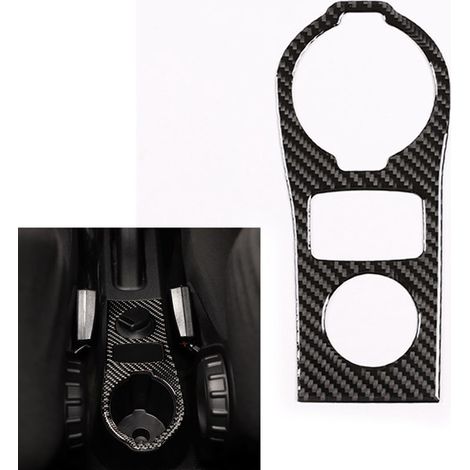1 carbon fiber textured carbon fiber car front drainage cup holder, central water cup holder, decorative frame, charging switch sticker (1/4)
