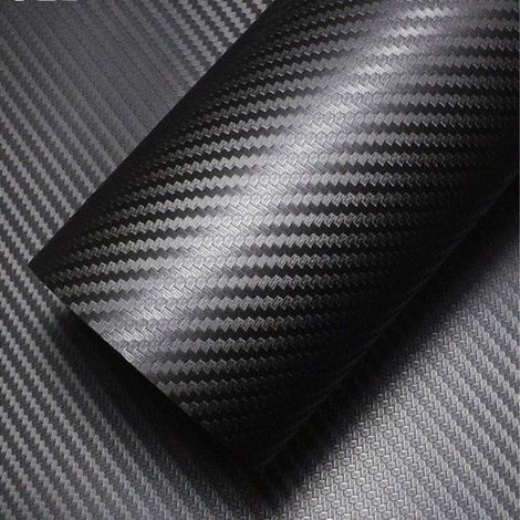 Rouleau de vinyle tissé sergé en fibre de carbone noire 3D - 12 po x 60 po (1/5)