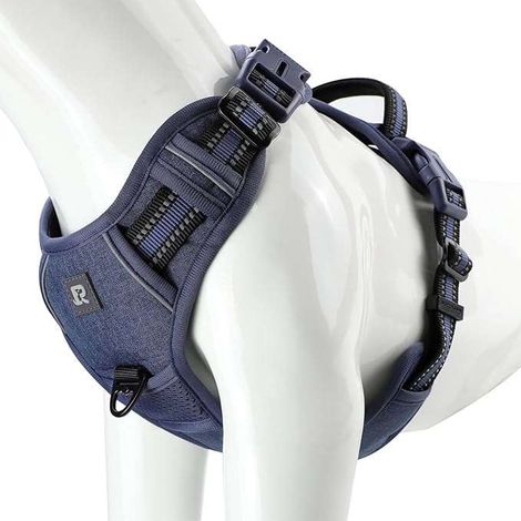 Hundetrainingsgeschirr, verstellbar, reflektierend, atmungsaktiv, XL, blau