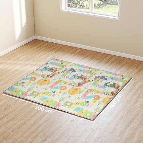 Tapis d'éveil pour enfants avec lettres de l'alphabet, surface imperméable, matériau XPE multicolore, 200 x 180 x 1,5 cm (1/5)