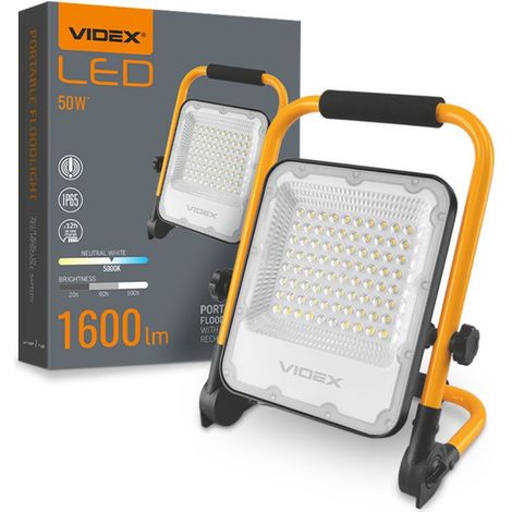 Faretto LED portatile 50W 1600lm batteria IP65 Videx (1/5)