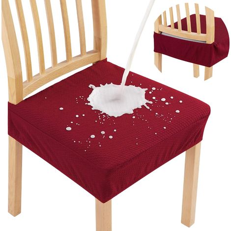 Funda Para Asiento De Silla - Impermeable - Jacquard Elástico - Para Comedor - Juego De 2 (1/5)