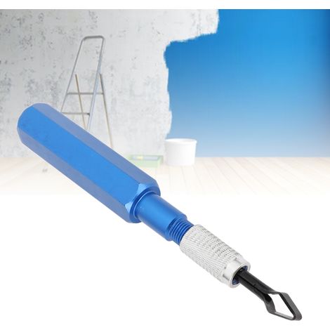 Outils pour la pose de revêtements de sol en PVC : coupe-coins, grattoir à baguettes de soudure, coupe-fils, lame à rainurer en V. (1/5)