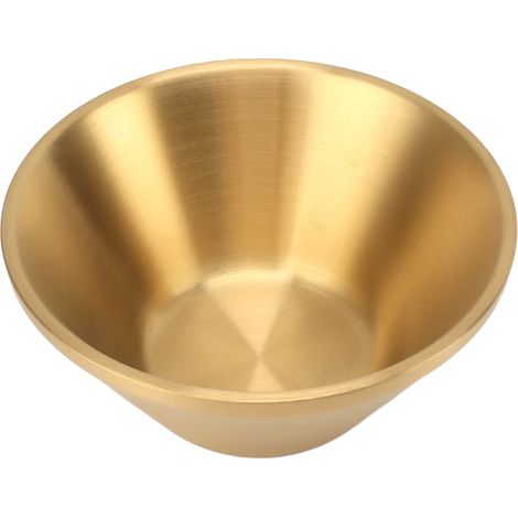 Bol à Salade en Acier Inoxydable 304 Double Couche, Style Moderne pour Snacks, Riz, Nouilles, Glaces, Doré 12cm / 4.7in (1/5)